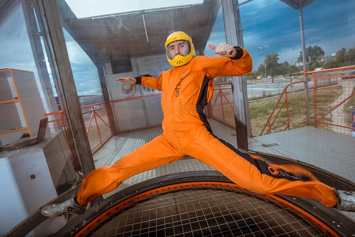 Flying in a wind tunnel